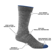Darn Tough Men's Solid Crew Lightweight Lifestyle Sock | Hiline Sport