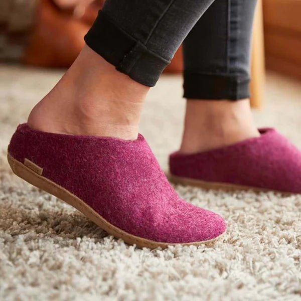 Glerups Unisex Slip - on with Leather Sole Slipper | Hiline Sport