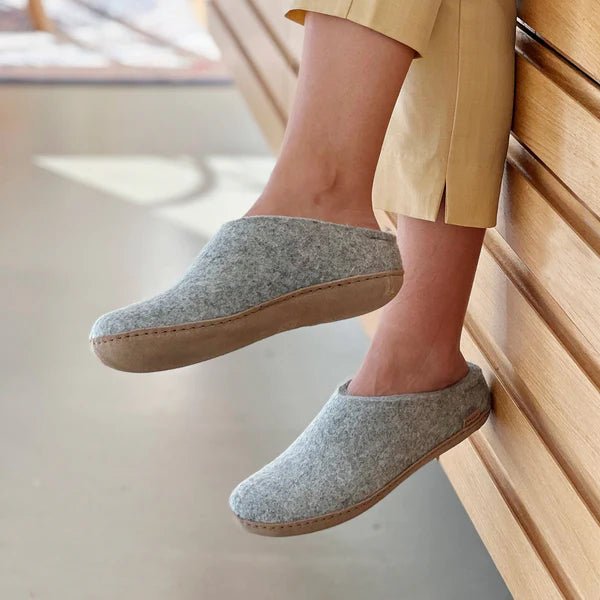 Glerups Unisex Slip - on with Leather Sole Slipper | Hiline Sport