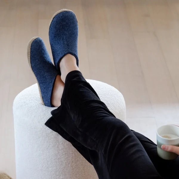 Glerups Unisex Slip - on with Leather Sole Slipper | Hiline Sport