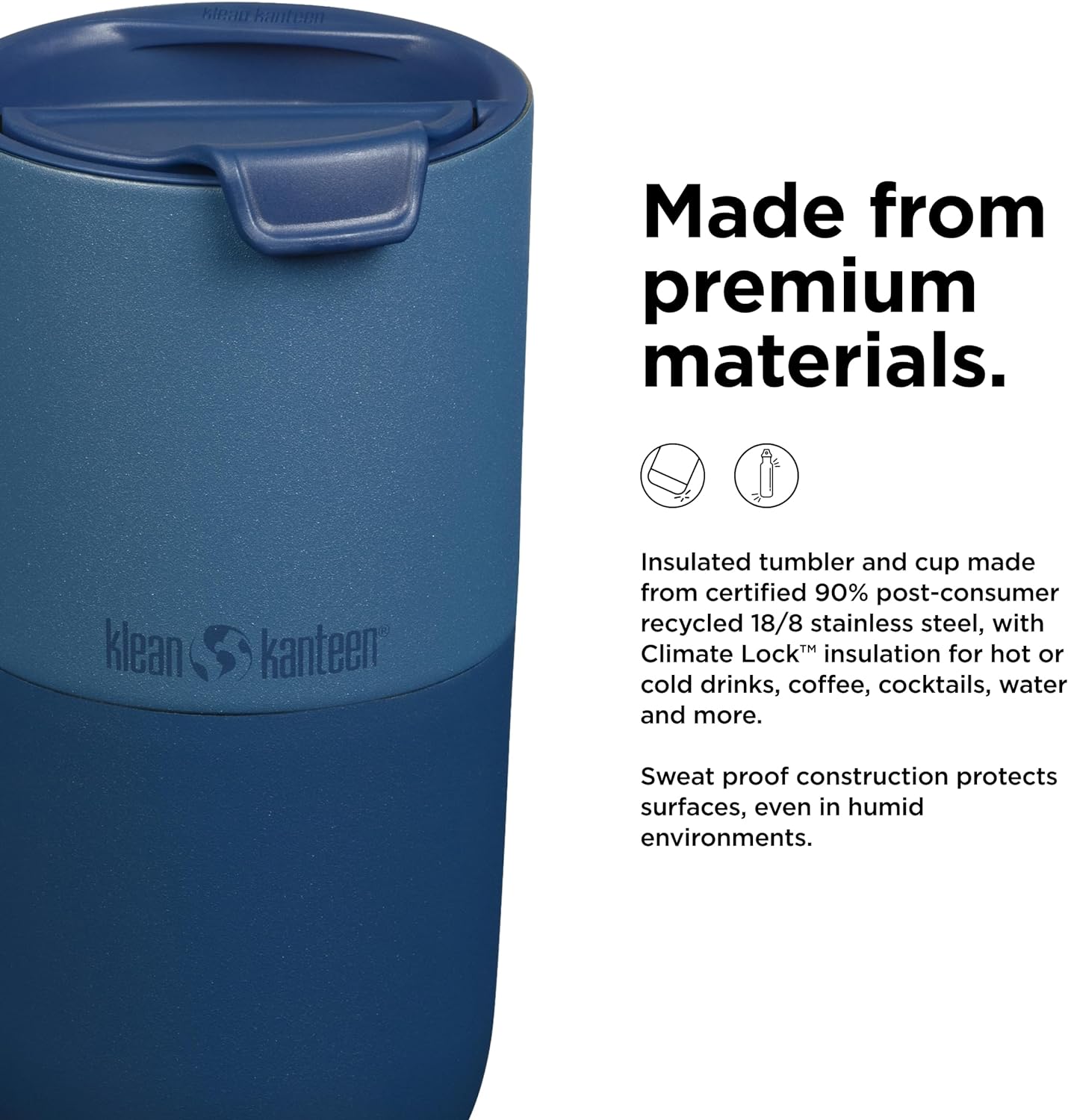 Klean Kanteen 16 oz Rise Tumbler - Stainless Steel with Flip Lid | Hiline Sport
