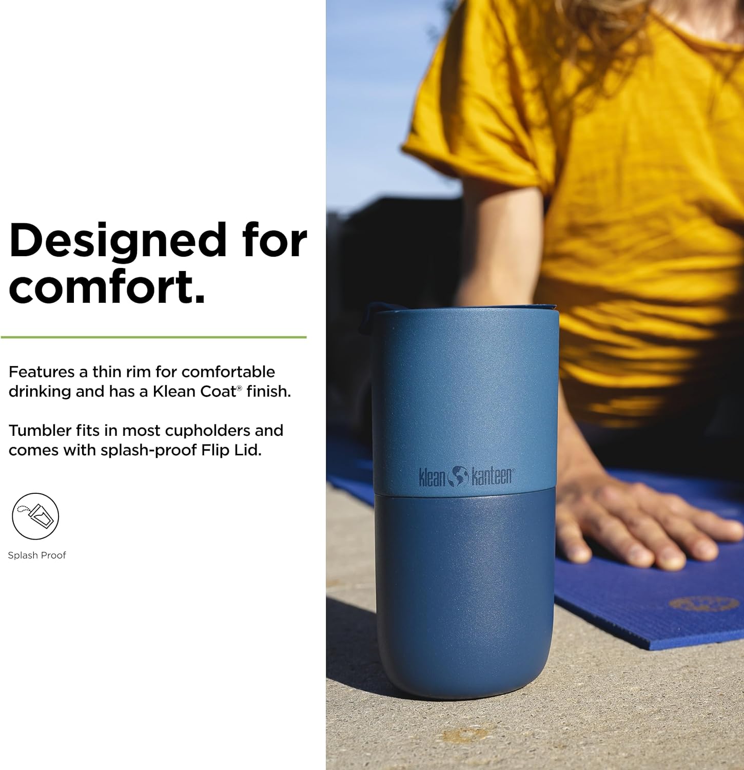 Klean Kanteen 16 oz Rise Tumbler - Stainless Steel with Flip Lid | Hiline Sport