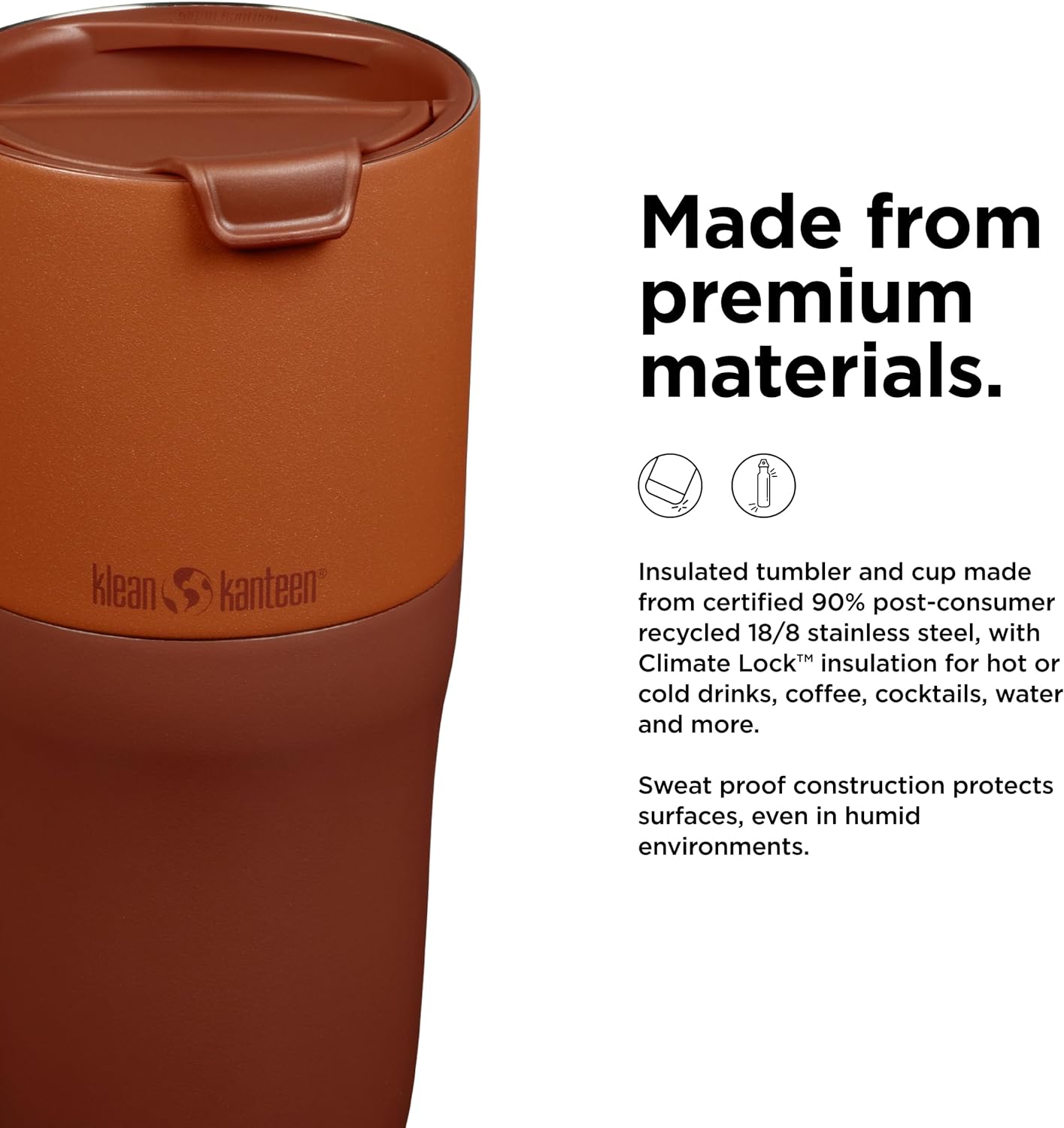Klean Kanteen 26 oz Rise Tumbler - Stainless Steel with Flip Lid | Hiline Sport