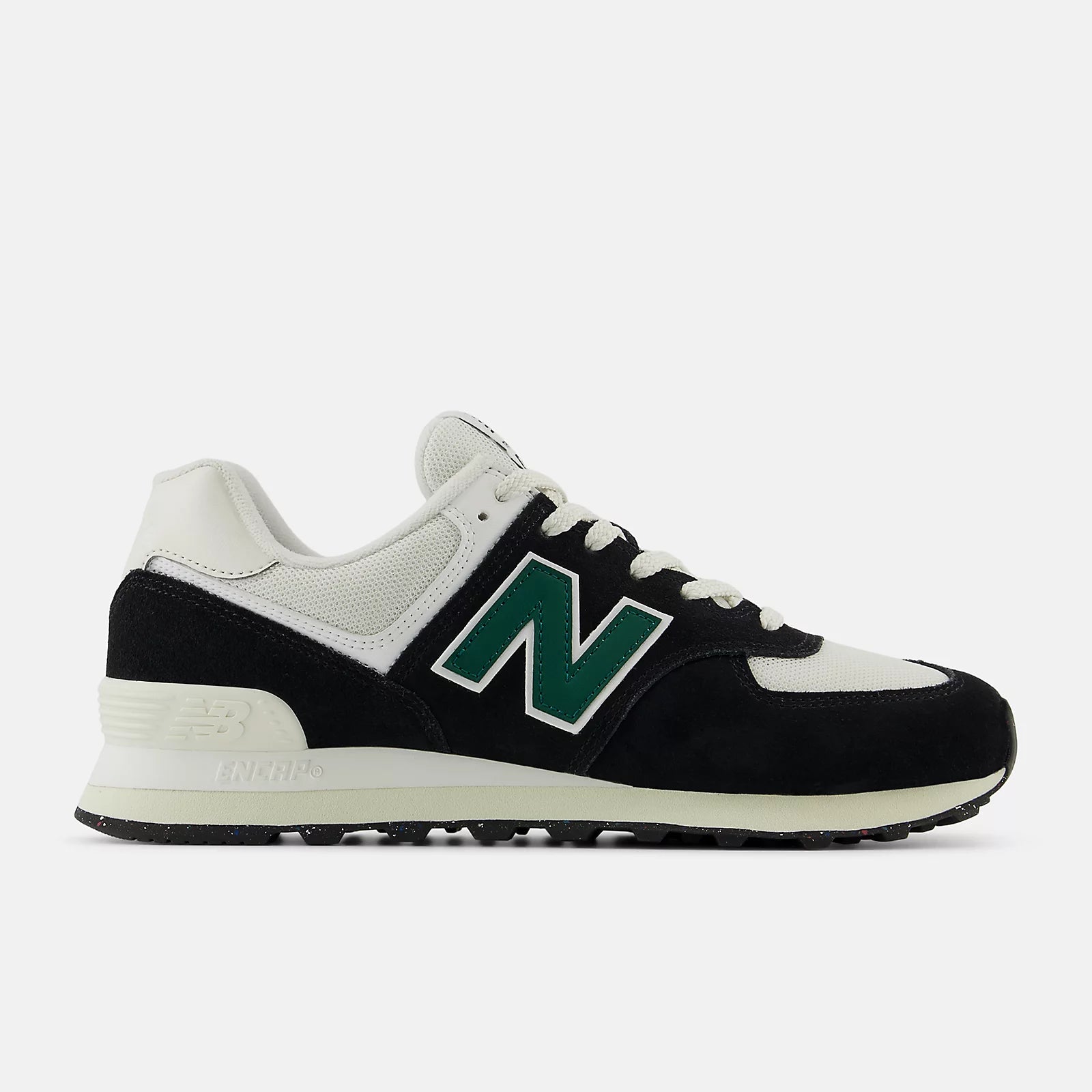 New Balance Unisex 574 V2 Varsity Suede Sneaker - Black with 