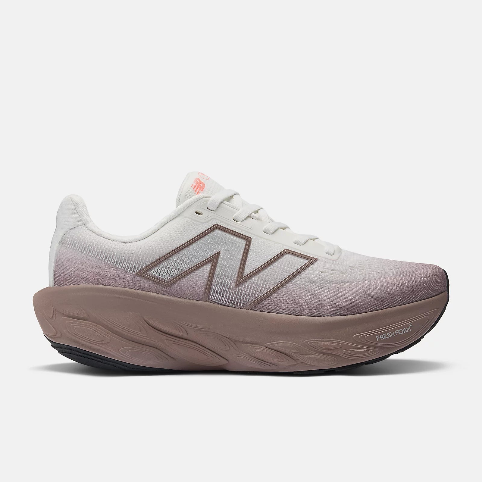 New Balance Women's Fresh Foam X 1080v14 Running Shoe - Earth Shadow with Reflection and Urgent Red