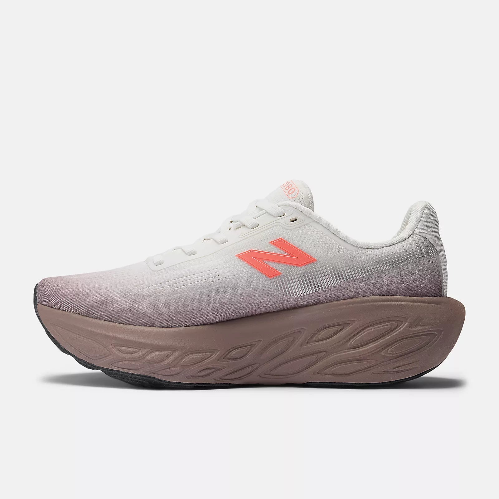 New Balance Women's Fresh Foam X 1080v14 Running Shoe - Earth Shadow with Reflection and Urgent Red
