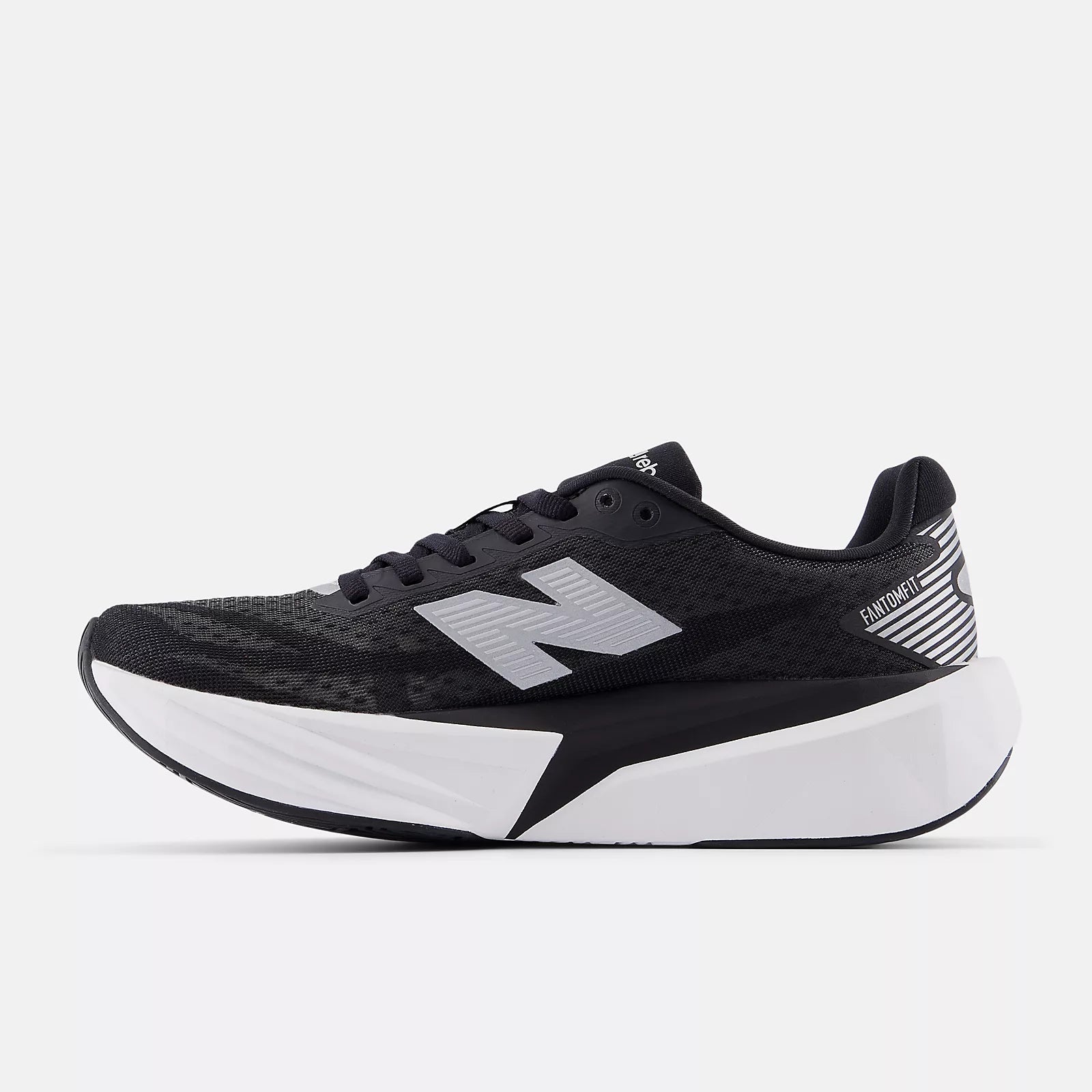 New Balance Women's FuelCell Rebel V5 Running Shoe - Black with White and Silver Metallic