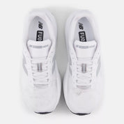 New Balance Women's FuelCell Rebel V5 Running Shoe - White with Silver Metallic and Black