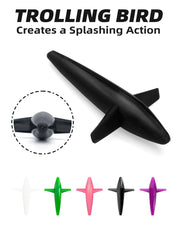 Bluewing 36" Fishing Spreader Bar Starboard Canyon with 9" Floating Squids, Trolling Birds and 316 Stainless Steel Rod - Black/Purple | Hiline Sport