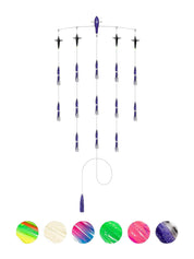 Bluewing 36" Fishing Spreader Bar Starboard Canyon with 9" Floating Squids, Trolling Birds and 316 Stainless Steel Rod - Black/Purple | Hiline Sport