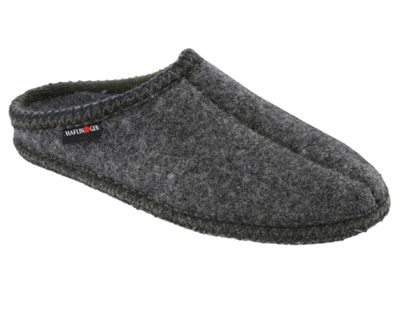 Haflinger Unisex GZL Grizzly Wool Clog Leather Trim Slipper