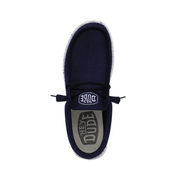 Hey Dude Men's Wally Slub Canvas Navy Shoes | Hiline Sport
