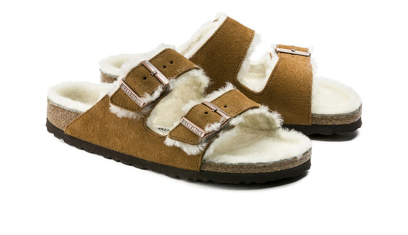 Birkenstock Women's Arizona Shearling Suede Leather Sandal