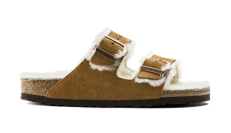 Birkenstock Women's Arizona Shearling Suede Leather Sandal