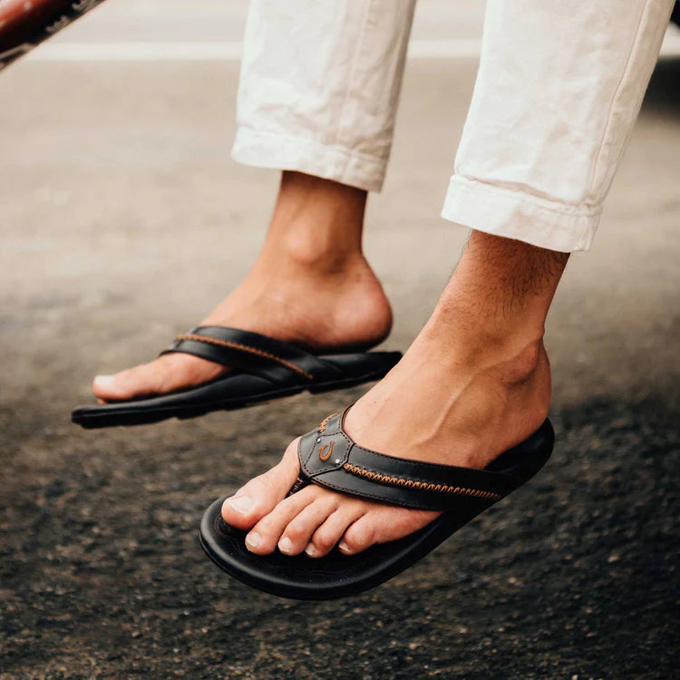 Olukai Men's Mea Ola Leather Beach Sandal