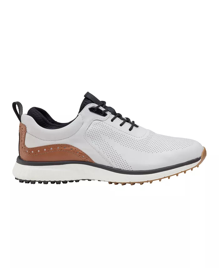Johnston & Murphy Men's H1-Luxe Hybrid Golf Sneaker White Waterproof Full Grain Leather