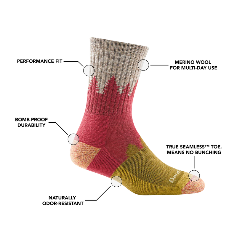 Darn Tough Women's Treeline Micro Crew Midweight Hiking Sock