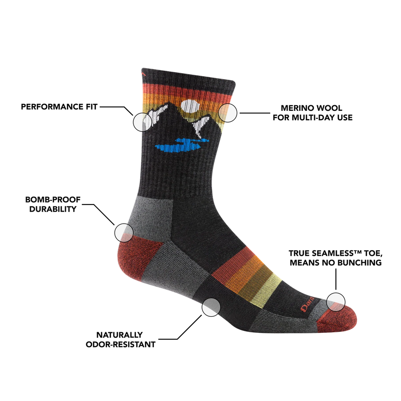 Darn Tough Men's Sunset Ridge Micro Crew Lightweight Hiking Sock