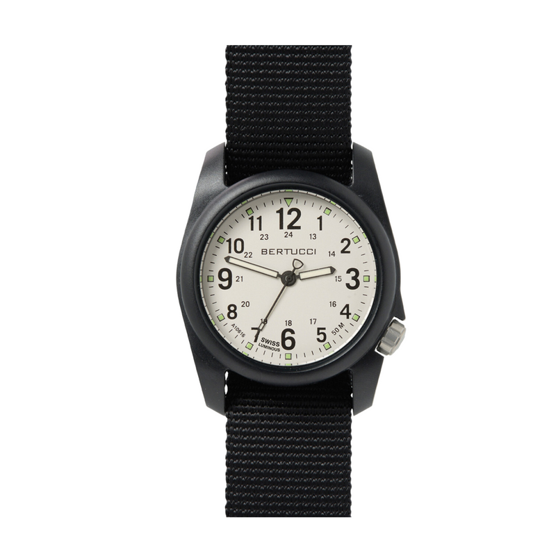 Bertucci DX3 Field Resin Black Nylon Strap Watch