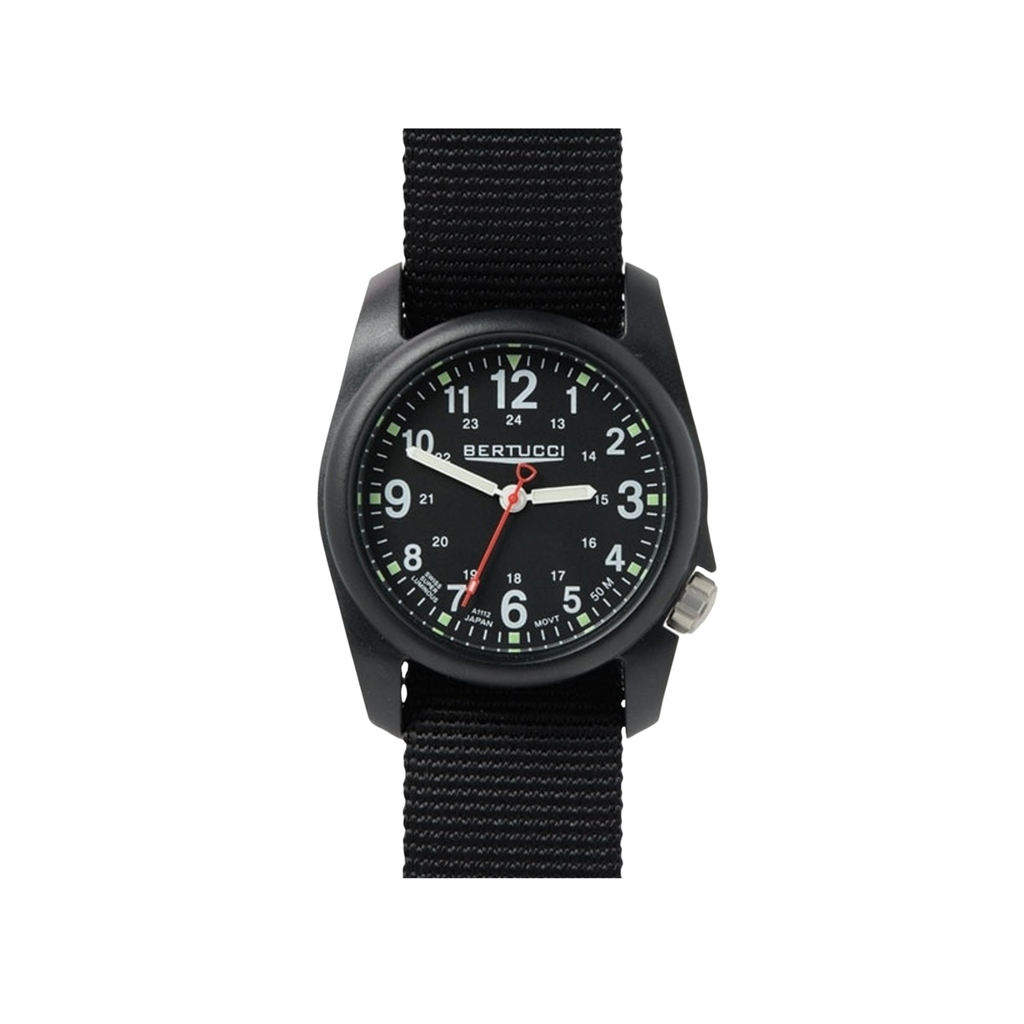 Bertucci DX3 Black Dial w/ Nylon Strap Field Poly Resin Watch