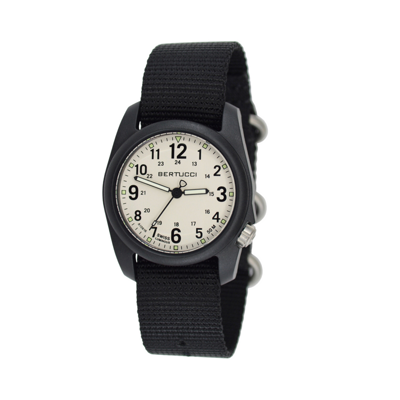 Bertucci DX3 Field Resin Black Nylon Strap Watch