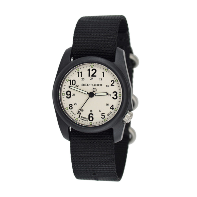 Bertucci DX3 Field Resin Black Nylon Strap Watch