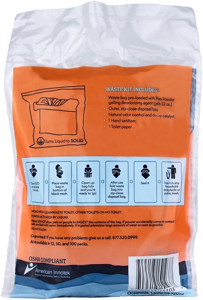 Cleanwaste Original Wag Bag GO Anywhere Toilet Kit