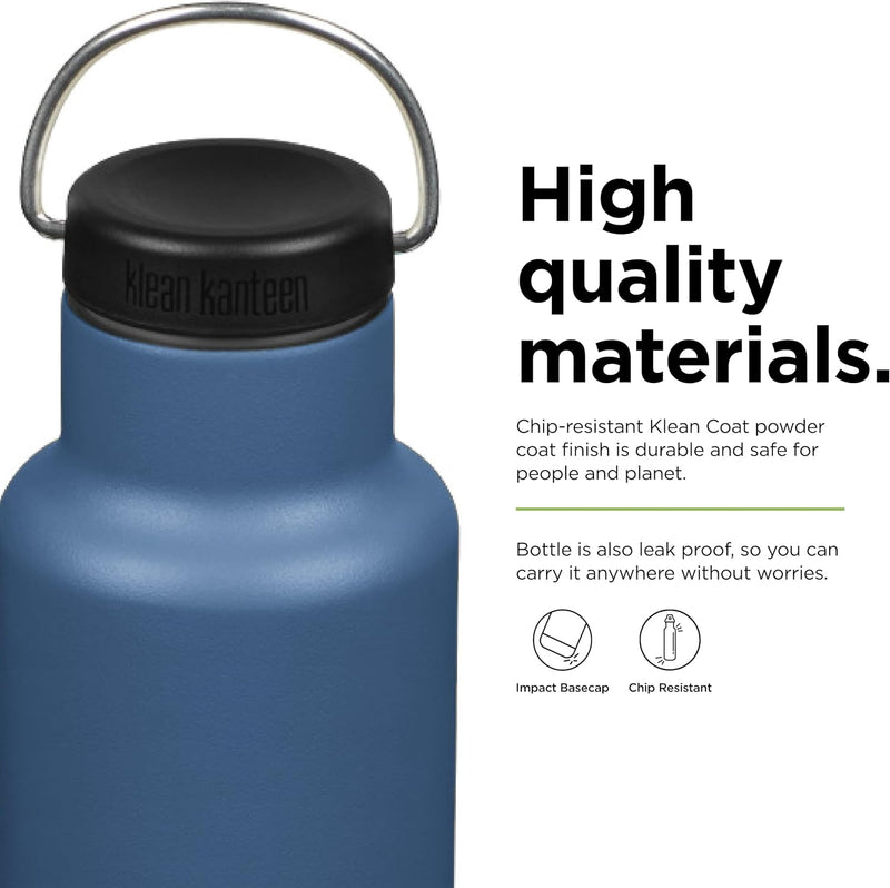 Klean Kanteen 20 oz Classic Insulated Water Bottle with Loop Cap