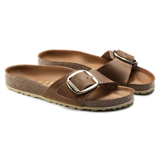 Birkenstock Women's Madrid Big Buckle Natural Leather Oiled Sandals