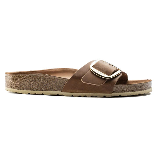 Birkenstock Women's Madrid Big Buckle Natural Leather Oiled Sandals