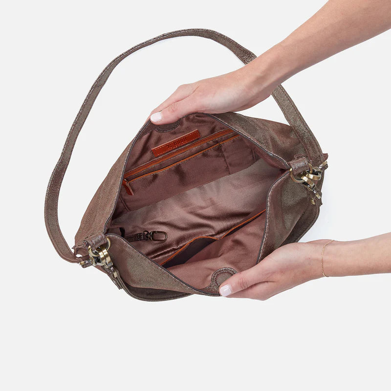 Hobo Pier Shoulder Bag in Metallic Leather