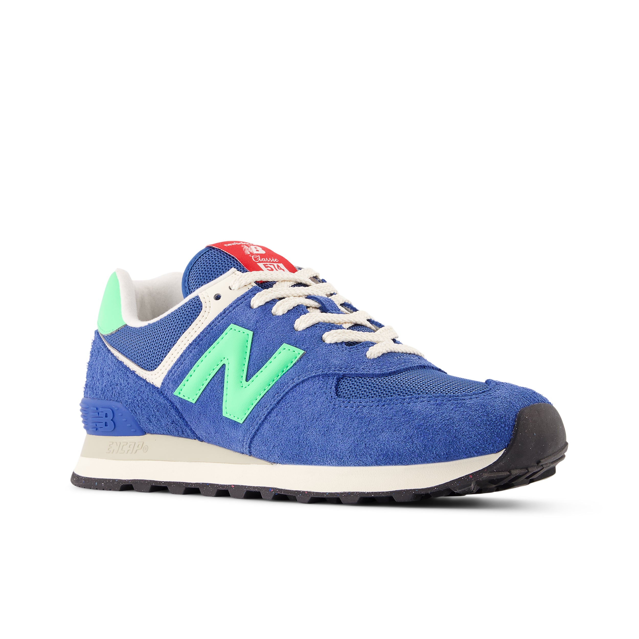 New Balance Unisex 574 Varsity Suede Sneaker - Blue Agate