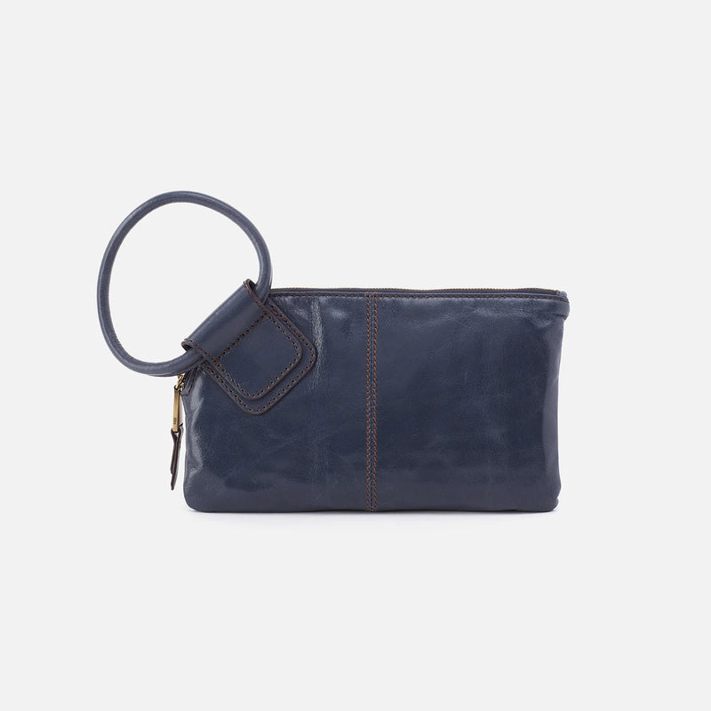 Hobo Sable Polished Leather Clutch Wristlet