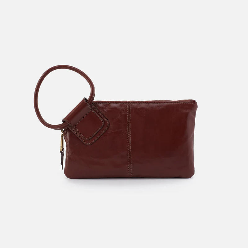 Hobo Sable Polished Leather Clutch Wristlet