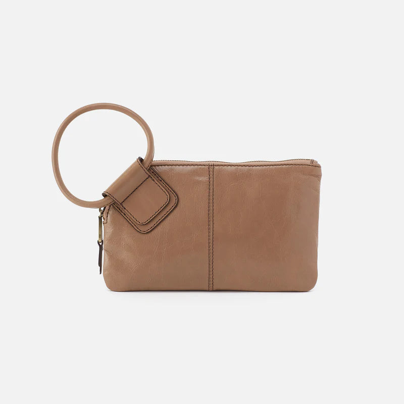 Hobo Sable Polished Leather Clutch Wristlet