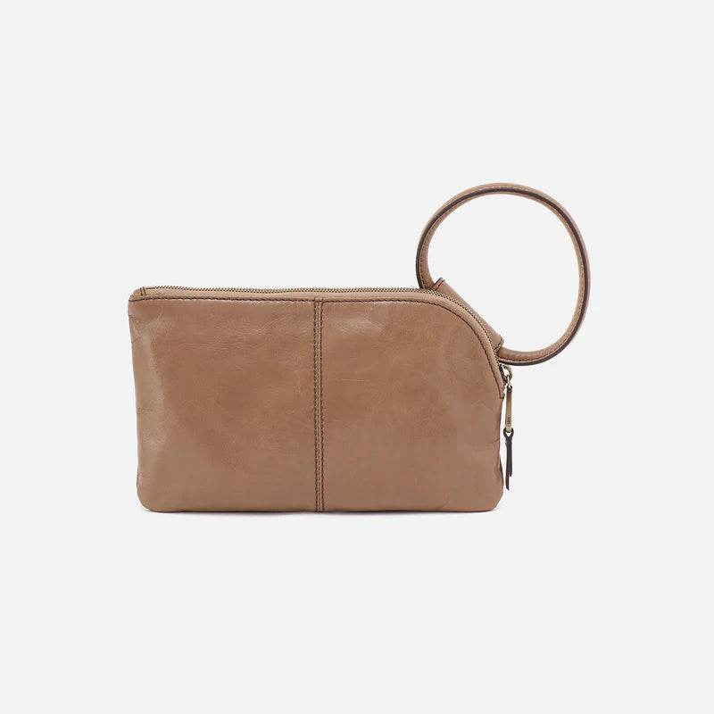 Hobo Sable Polished Leather Clutch Wristlet