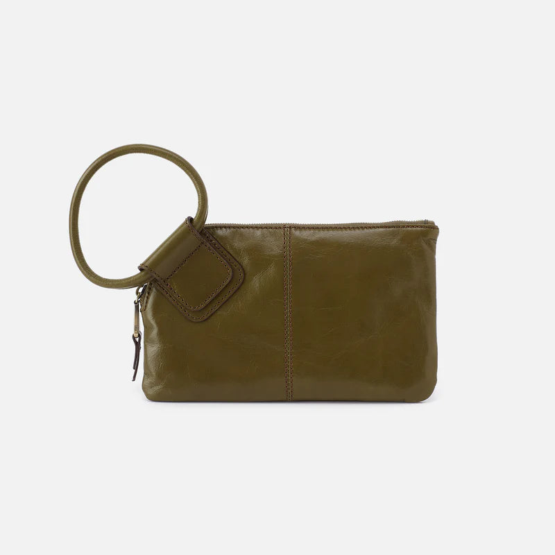 Hobo Sable Polished Leather Clutch Wristlet