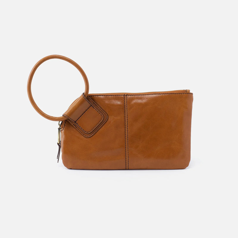 Hobo Sable Polished Leather Clutch Wristlet