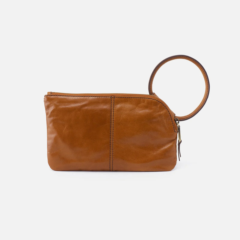 Hobo Sable Polished Leather Clutch Wristlet