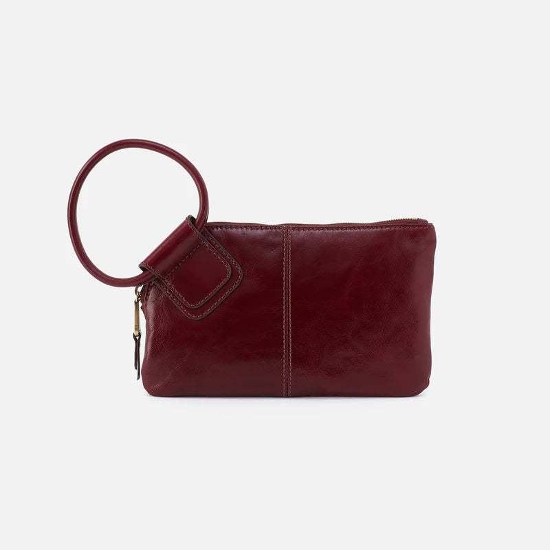 Hobo Sable Polished Leather Clutch Wristlet