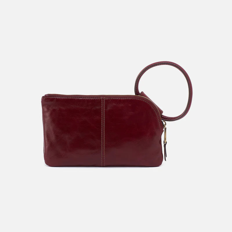 Hobo Sable Polished Leather Clutch Wristlet