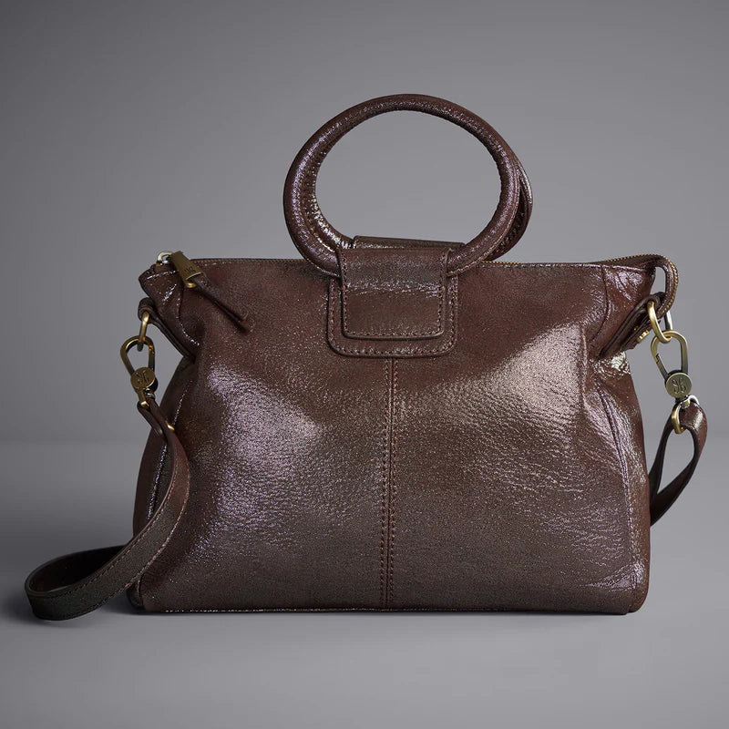 Hobo Sheila Medium Satchel in Metallic Leather Shoulder Bag