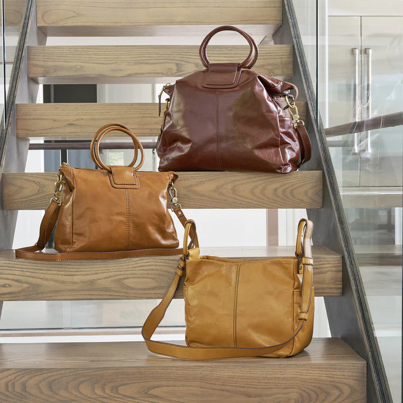 Hobo Sheila Medium Satchel Bags in Polished Leather