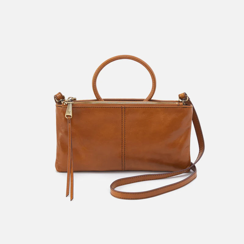 Hobo Sable Crossbody in Polished Leather Wristlet