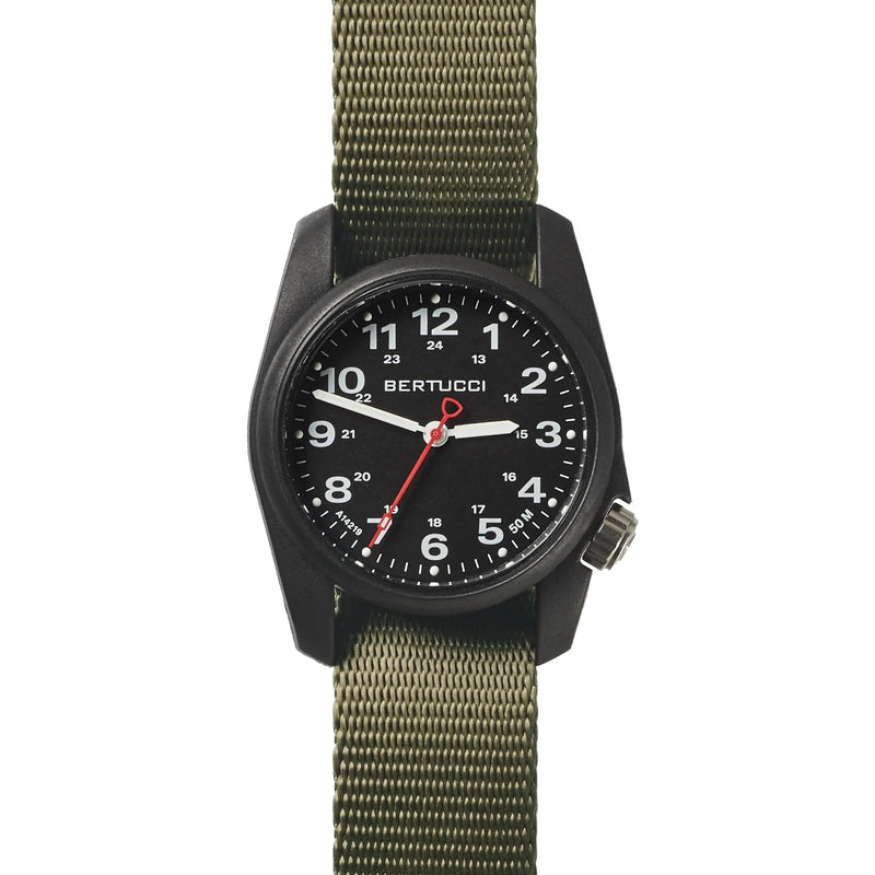 Bertucci A-1R Field Comfort with fiber reinforced polycarbonate Unibody case, Black Nylon Strap Watch