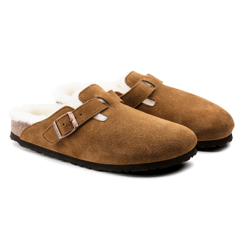 Birkenstock Unisex Boston Shearling Suede Leather Sandal | Hiline Sport