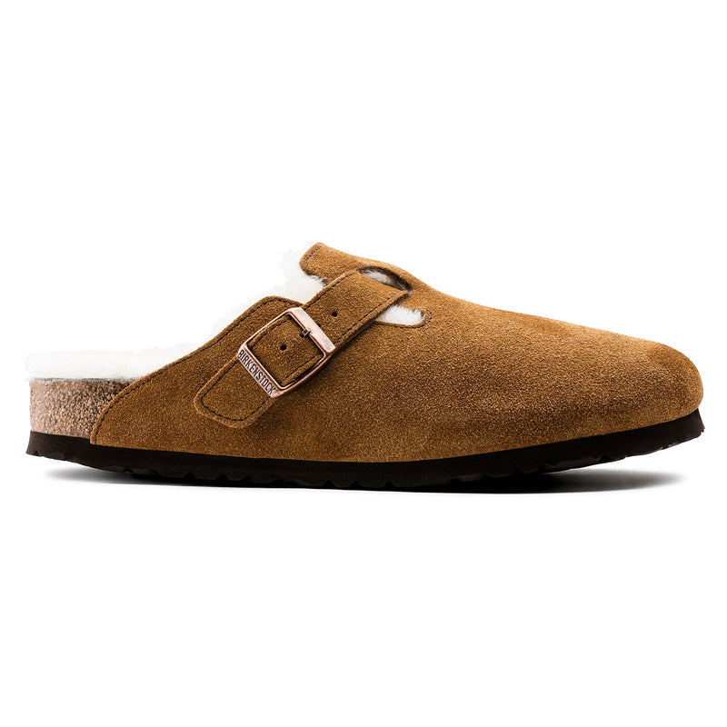 Birkenstock Unisex Boston Shearling Suede Leather Sandal | Hiline Sport