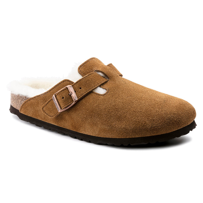 Birkenstock Unisex Boston Shearling Suede Leather Sandal | Hiline Sport