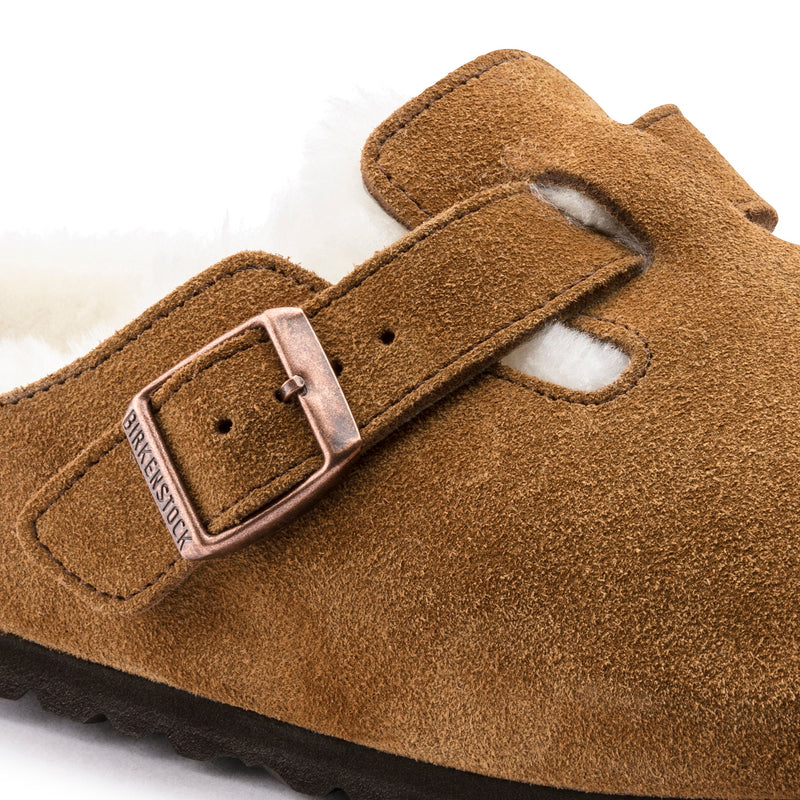 Birkenstock Unisex Boston Shearling Suede Leather Sandal | Hiline Sport