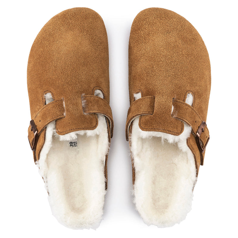 Birkenstock Unisex Boston Shearling Suede Leather Sandal | Hiline Sport